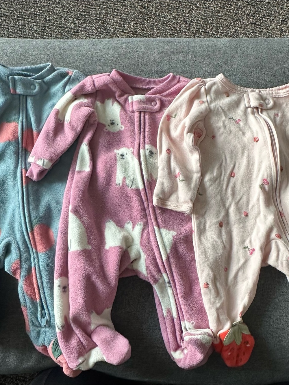 3 Carter's Footed One-Piece